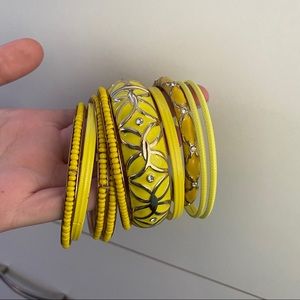 yellow bangle bracelet set